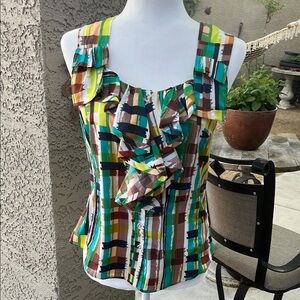 Banana Republic Plaid Ruffle Top